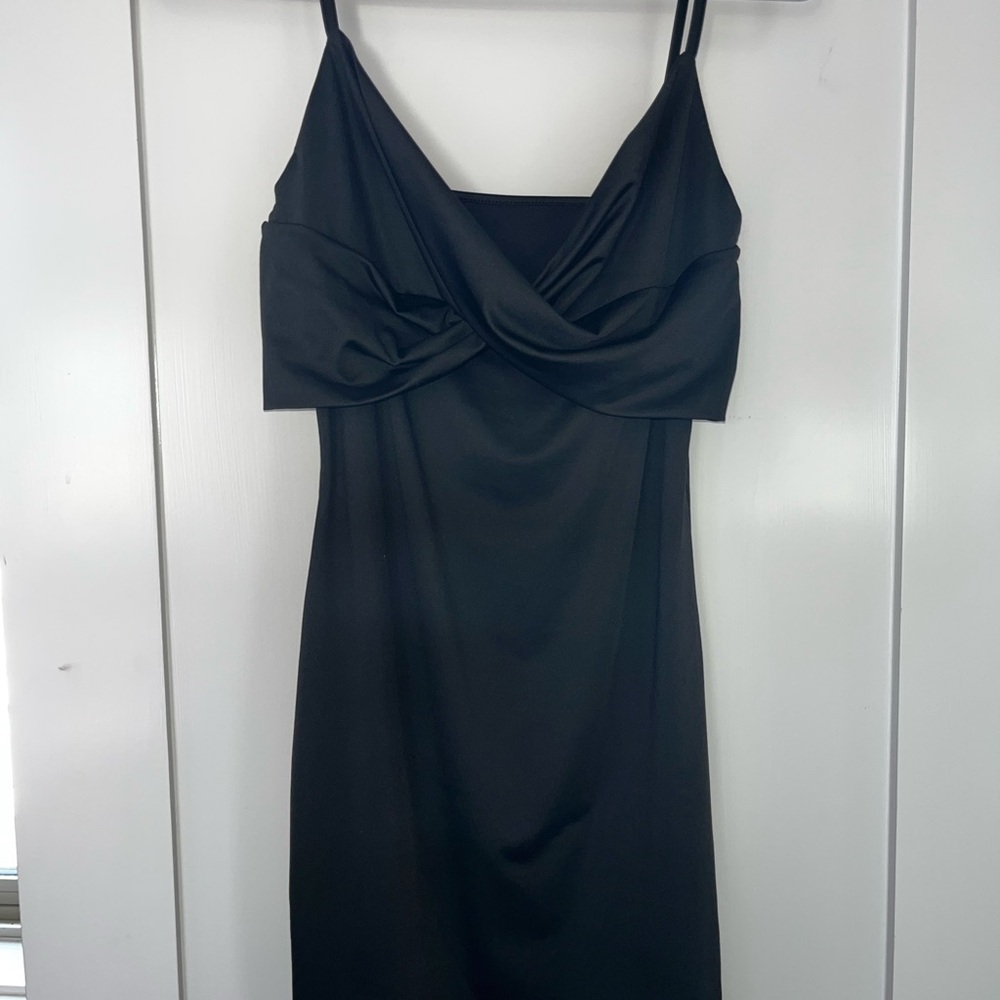 Fitted Slim Mini Black Dress LARGE Like New
